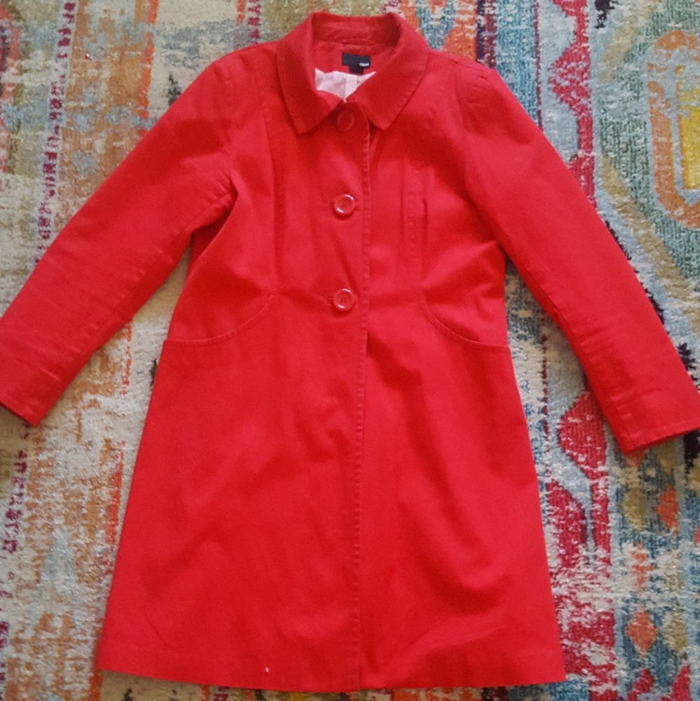 RARE Size 16 Red Cotton Trench